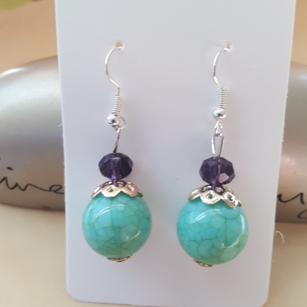 Purple 💜 & Blue 💙 Statement Earrings 💎👀
